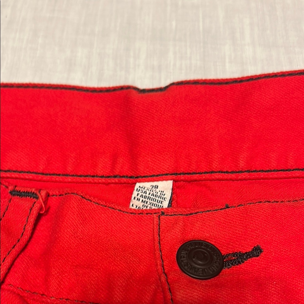 True Religion Red Straight Jeans Vibrant Denim - Picture 3 of 15